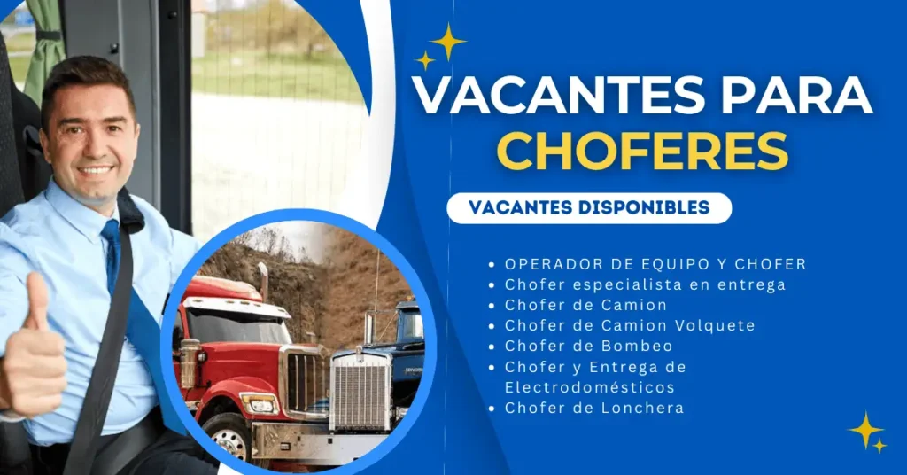 🚛 ÚNETE A NUESTRO EQUIPO DE CHOFERES
